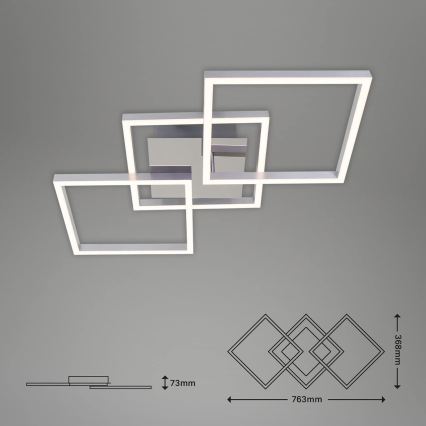 LED Stmívatelné stropní svítidlo LED/36W/230V 3000K matný chrom