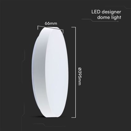 LED Stmívatelné stropní svítidlo LED/40W/230V 3000-6500K 39,5 cm bílá + dálkové ovládání
