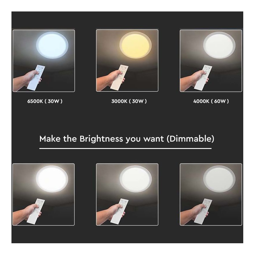 LED Stmívatelné stropní svítidlo LED/40W/230V 3000K/4000K/6500K + dálkové ovládání