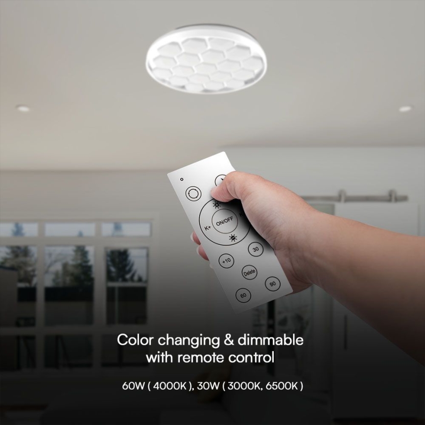 LED Stmívatelné stropní svítidlo LED/60W/230V 3000/4000/6500K + dálkové ovládání