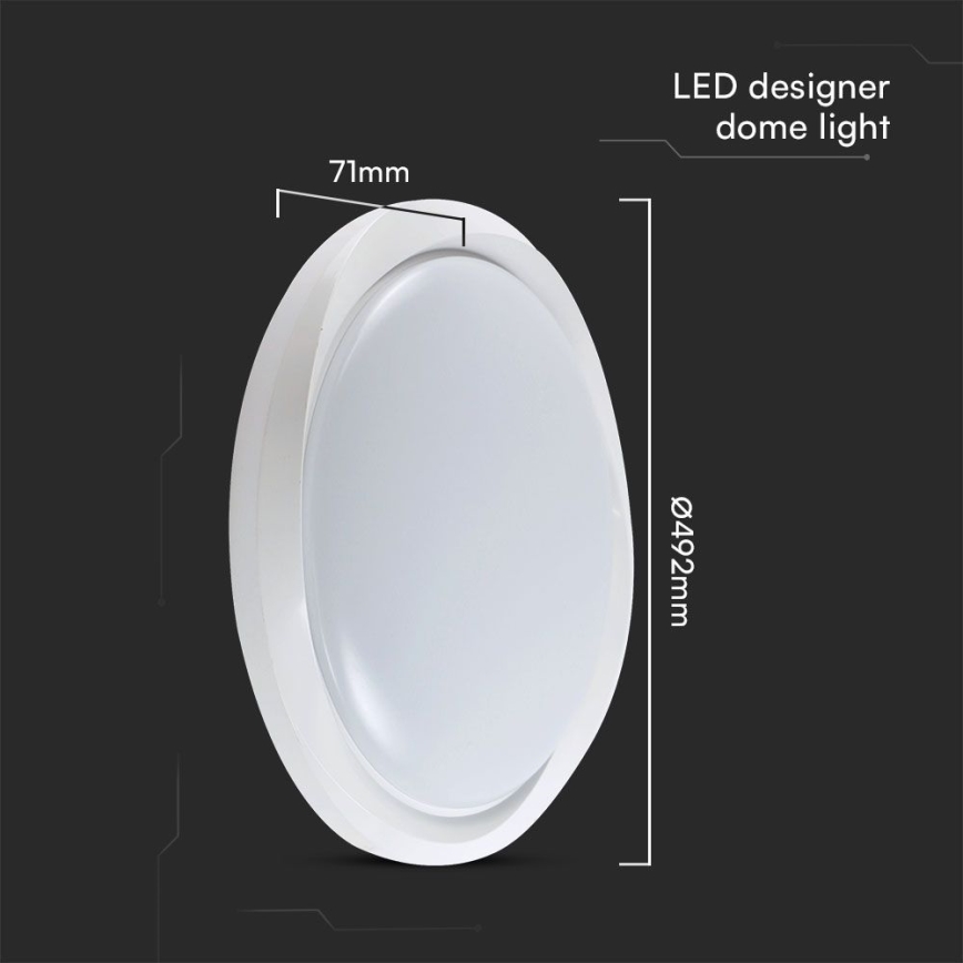 LED Stmívatelné stropní svítidlo LED/60W/230V 3000-6500K 49,2 cm bílá + dálkové ovládání