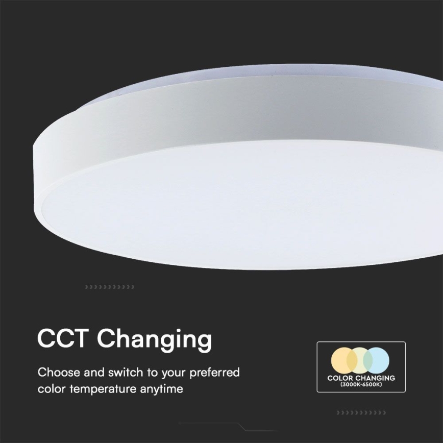 LED Stmívatelné stropní svítidlo LED/60W/230V 3000-6500K 49,5 cm bílá + dálkové ovládání