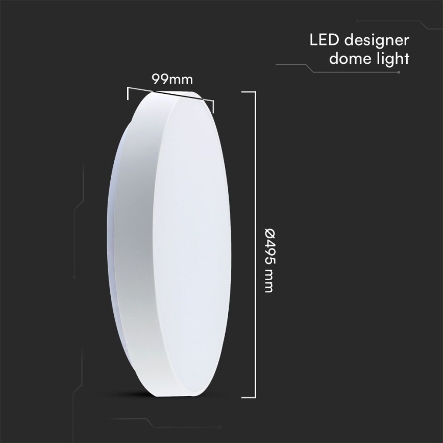 LED Stmívatelné stropní svítidlo LED/60W/230V 3000-6500K 49,5 cm bílá + dálkové ovládání
