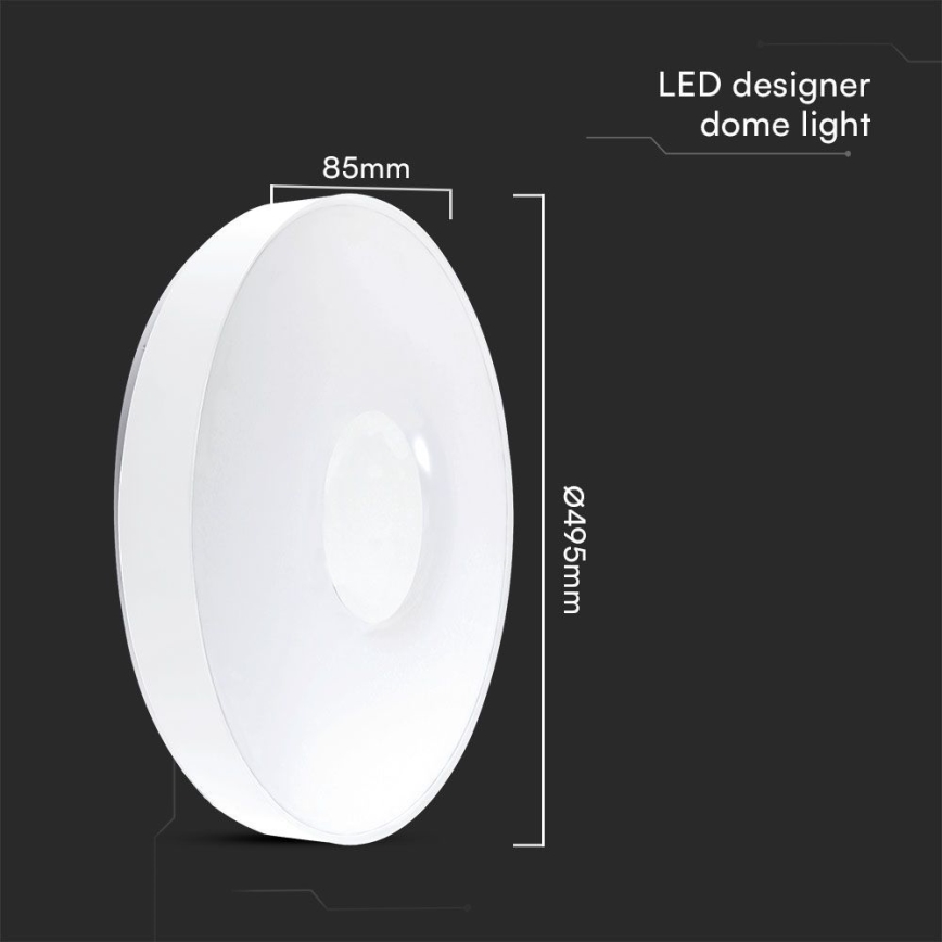LED Stmívatelné stropní svítidlo LED/60W/230V 3000-6500K 49,5 cm bílá + dálkové ovládání