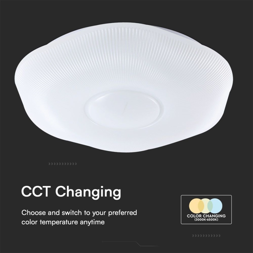 LED Stmívatelné stropní svítidlo LED/60W/230V 3000-6500K 50 cm bílá + dálkové ovládání