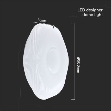 LED Stmívatelné stropní svítidlo LED/60W/230V 3000-6500K 50 cm bílá + dálkové ovládání