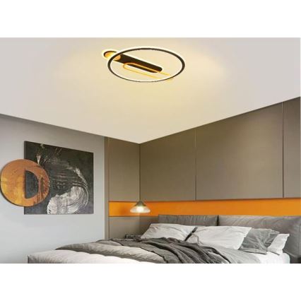 LED Stmívatelné stropní svítidlo LED/60W/230V 3000-6500K černá + dálkové ovládání
