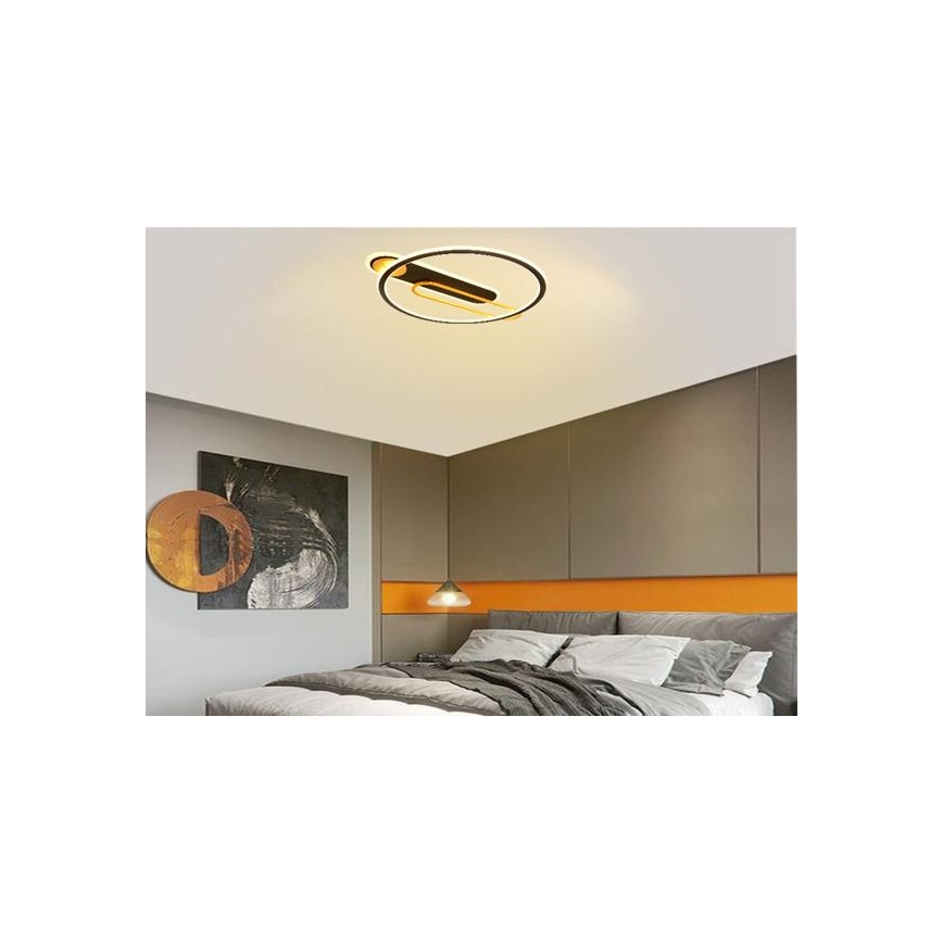 LED Stmívatelné stropní svítidlo LED/60W/230V 3000-6500K černá + dálkové ovládání