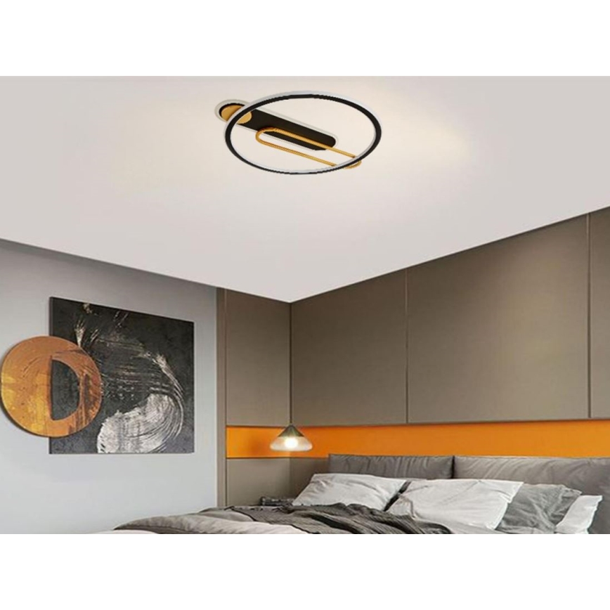 LED Stmívatelné stropní svítidlo LED/60W/230V 3000-6500K černá + dálkové ovládání
