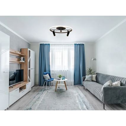 LED Stmívatelné stropní svítidlo LED/60W/230V 3000-6500K černá + dálkové ovládání