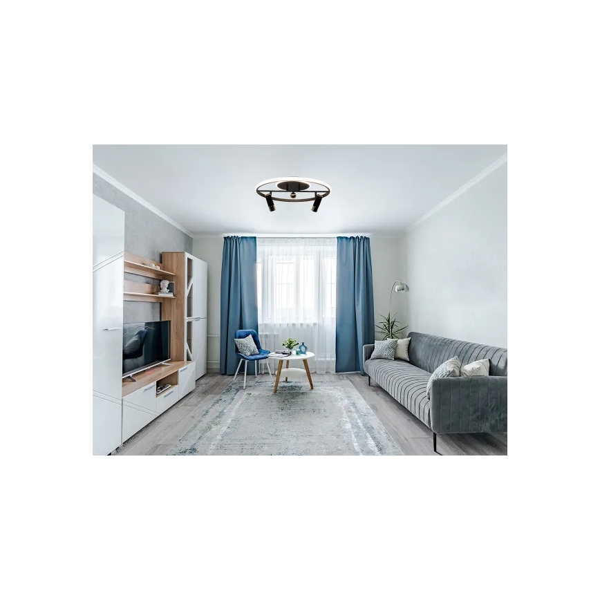 LED Stmívatelné stropní svítidlo LED/60W/230V 3000-6500K černá + dálkové ovládání
