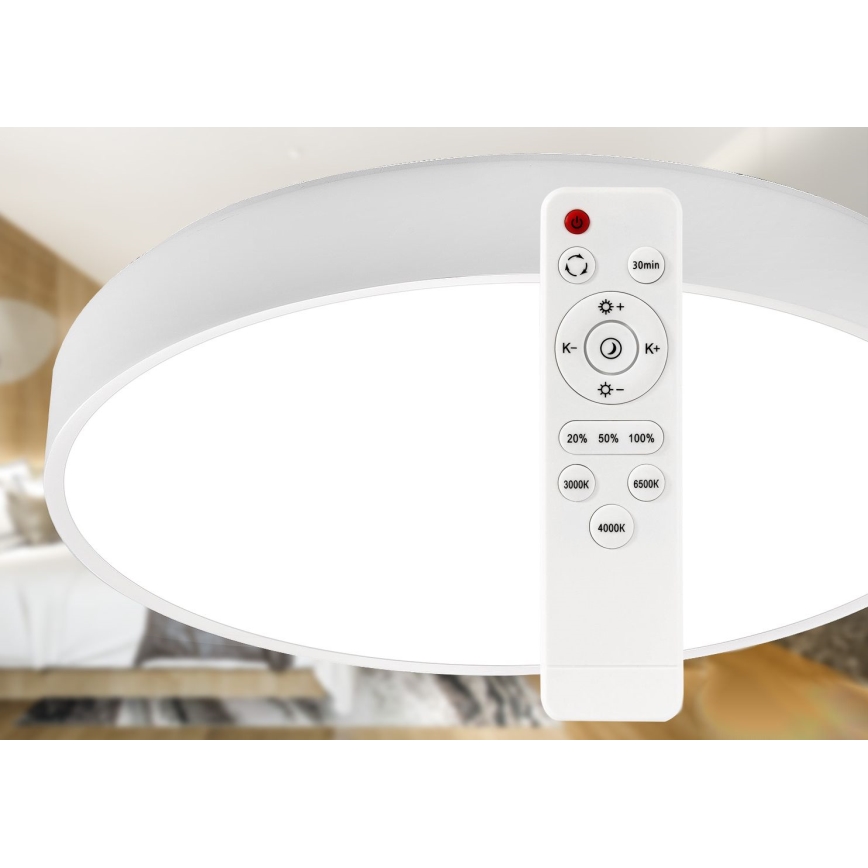 LED Stmívatelné stropní svítidlo LED/60W/230V 3000-6500K pr. 60 cm bílá + dálkové ovládání