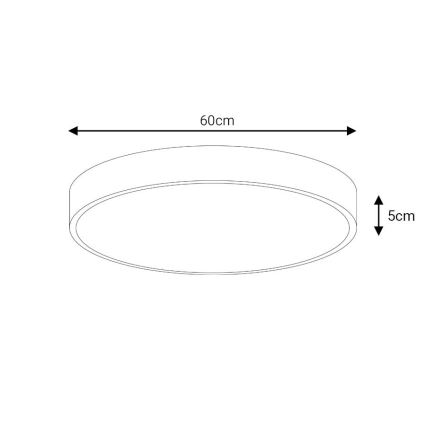 LED Stmívatelné stropní svítidlo LED/60W/230V 3000-6500K pr. 60 cm černá + dálkové ovládání