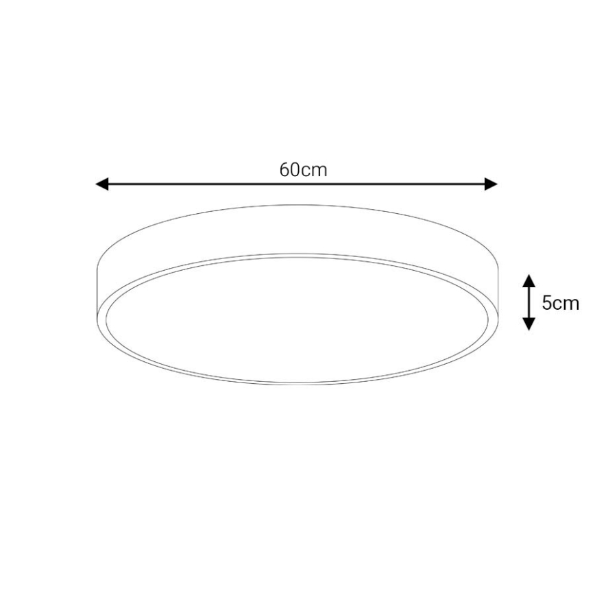 LED Stmívatelné stropní svítidlo LED/60W/230V 3000-6500K pr. 60 cm černá + dálkové ovládání