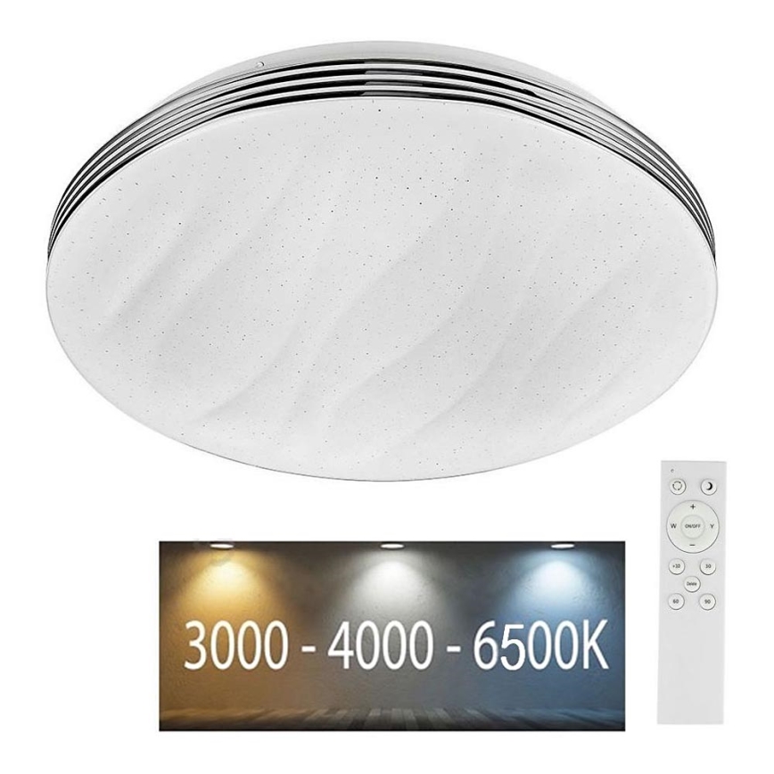 LED Stmívatelné stropní svítidlo LED/60W/230V 3000K/4000K/6500K pr. 50 cm + dálkové ovládání
