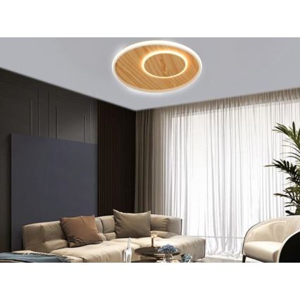 LED Stmívatelné stropní svítidlo LED/65W/230V 3000-6500K hnědá +dálkové ovládání