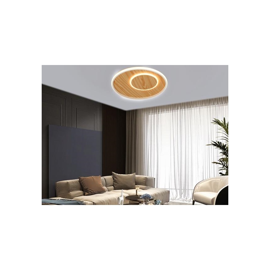 LED Stmívatelné stropní svítidlo LED/65W/230V 3000-6500K hnědá +dálkové ovládání