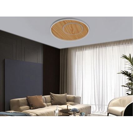 LED Stmívatelné stropní svítidlo LED/65W/230V 3000-6500K hnědá +dálkové ovládání