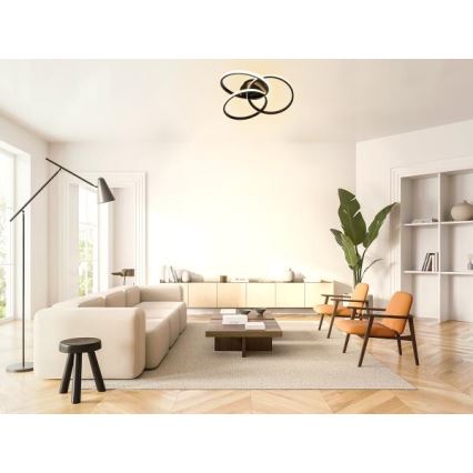 LED Stmívatelné stropní svítidlo LED/70W/230V 3000-6500K černá + dálkové ovládání