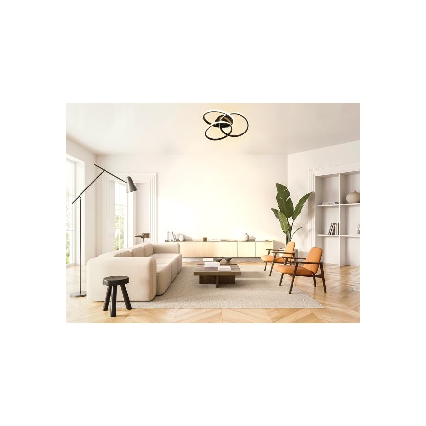 LED Stmívatelné stropní svítidlo LED/70W/230V 3000-6500K černá + dálkové ovládání