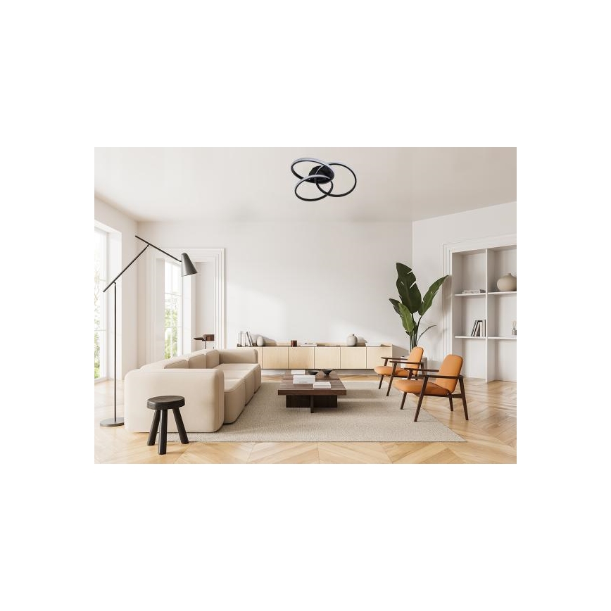 LED Stmívatelné stropní svítidlo LED/70W/230V 3000-6500K černá + dálkové ovládání