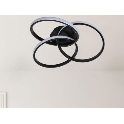 LED Stmívatelné stropní svítidlo LED/70W/230V 3000-6500K černá + dálkové ovládání