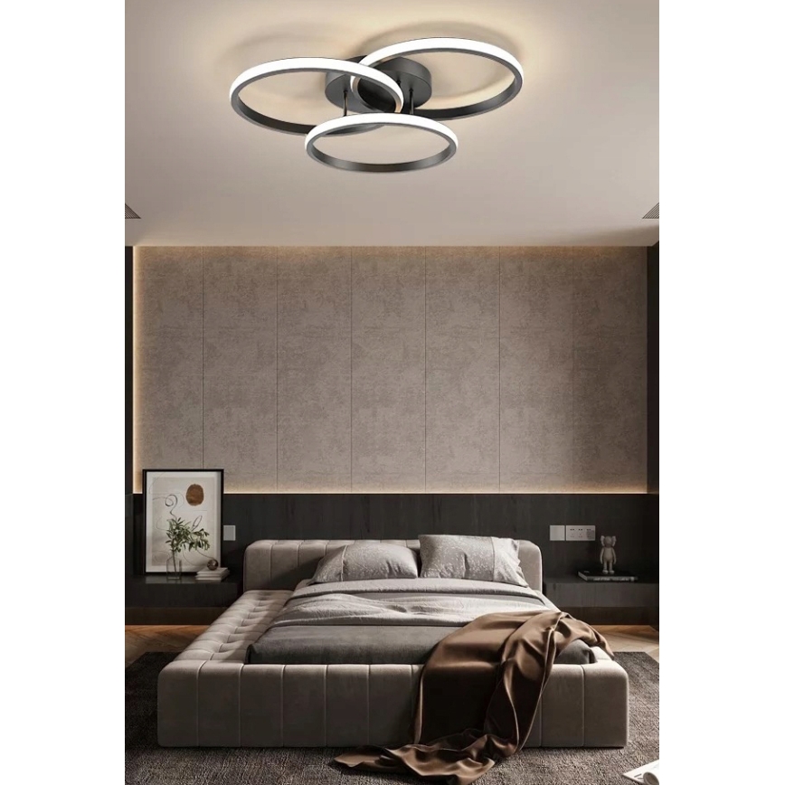 LED Stmívatelné stropní svítidlo LED/70W/230V 3000-6500K černá + dálkové ovládání