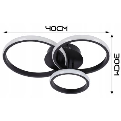 LED Stmívatelné stropní svítidlo LED/70W/230V 3000-6500K černá + dálkové ovládání