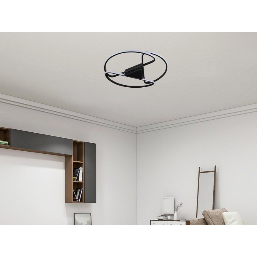 LED Stmívatelné stropní svítidlo LED/75W/230V 3000-6500K černá + dálkové ovládání