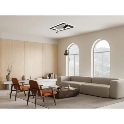 LED Stmívatelné stropní svítidlo LED/80W/230V 3000-6500K černá + dálkové ovládání