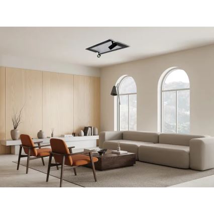 LED Stmívatelné stropní svítidlo LED/80W/230V 3000-6500K černá + dálkové ovládání