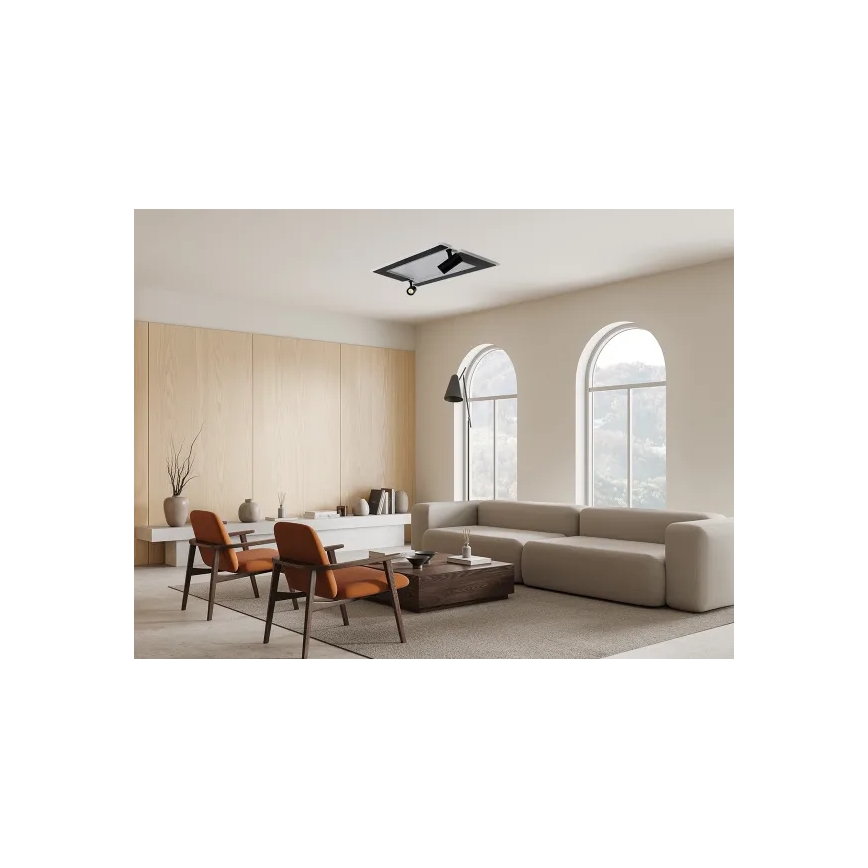 LED Stmívatelné stropní svítidlo LED/80W/230V 3000-6500K černá + dálkové ovládání