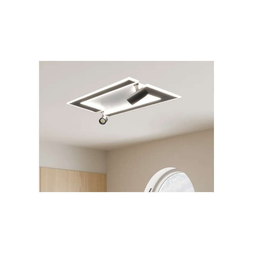 LED Stmívatelné stropní svítidlo LED/80W/230V 3000-6500K černá + dálkové ovládání