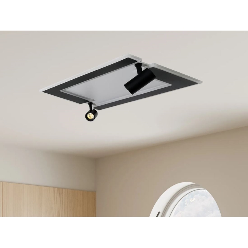 LED Stmívatelné stropní svítidlo LED/80W/230V 3000-6500K černá + dálkové ovládání