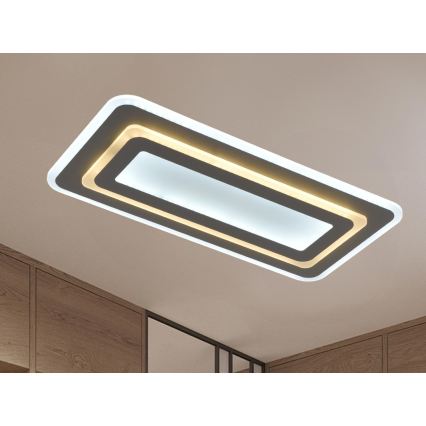 LED Stmívatelné stropní svítidlo LED/85W/230V 3000-6500K šedá + dálkové ovládání