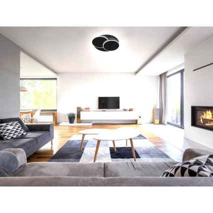 LED Stmívatelné stropní svítidlo LED/90W/230V 3000-6500K černá + dálkové ovládání