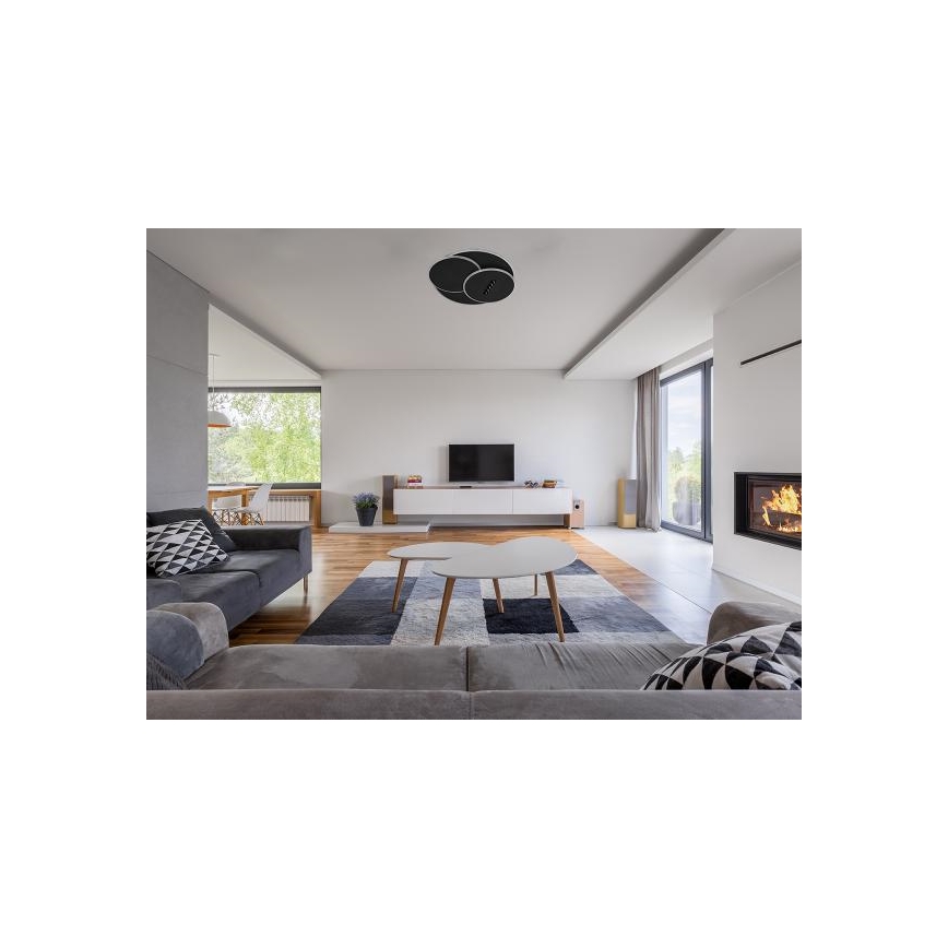 LED Stmívatelné stropní svítidlo LED/90W/230V 3000-6500K černá + dálkové ovládání