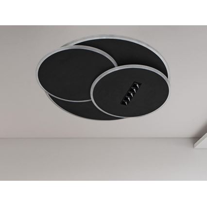 LED Stmívatelné stropní svítidlo LED/90W/230V 3000-6500K černá + dálkové ovládání