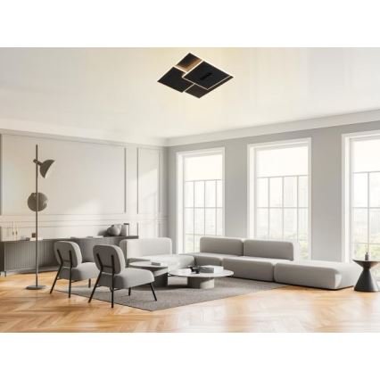 LED Stmívatelné stropní svítidlo LED/95W/230V 3000-6500K černá + dálkové ovládání