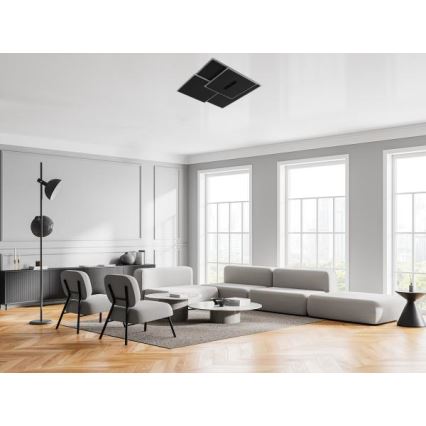 LED Stmívatelné stropní svítidlo LED/95W/230V 3000-6500K černá + dálkové ovládání