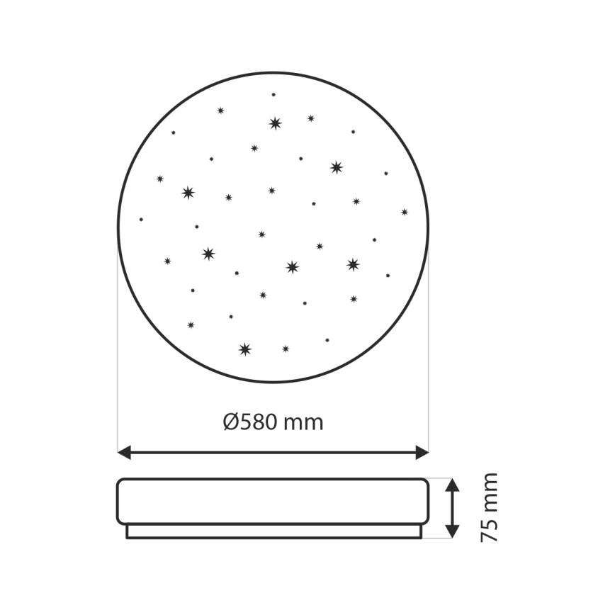 LED Stmívatelné stropní svítidlo LIKA LED/60W/230V 2700-6500K pr. 58 cm + dálkové ovládání