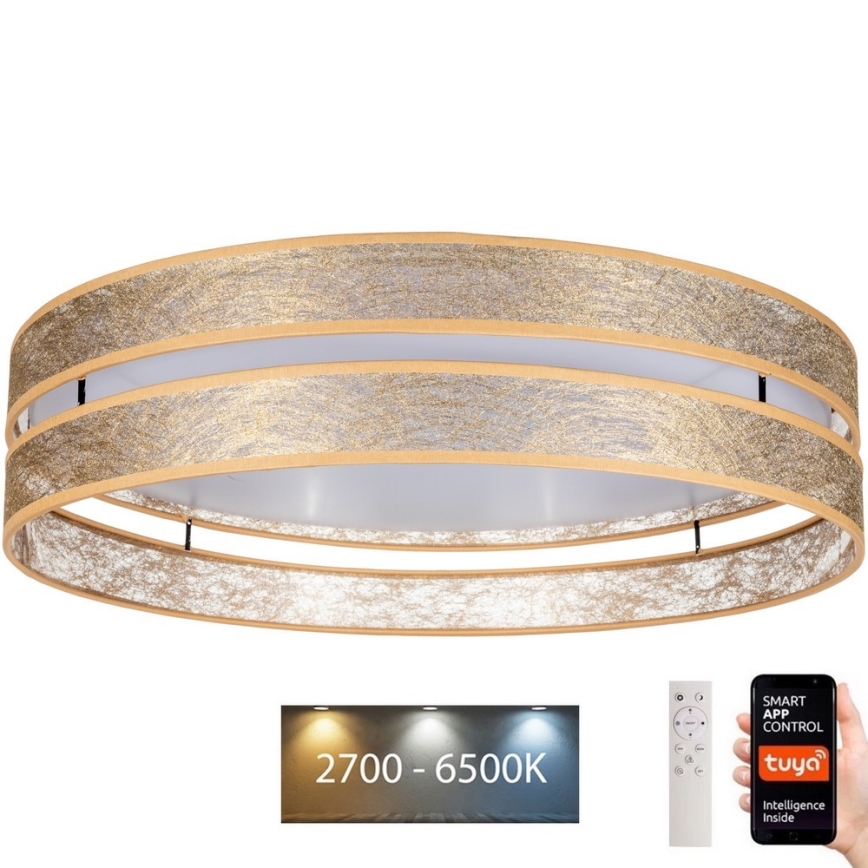 LED Stmívatelné stropní svítidlo LIMA LED/36W/230V 2700-6500K Wi-Fi Tuya + dálkové ovládání zlatá