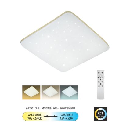 LED Stmívatelné stropní svítidlo MANA LED/36W/230V 2700-6500K 43x43 cm + dálkové ovládání