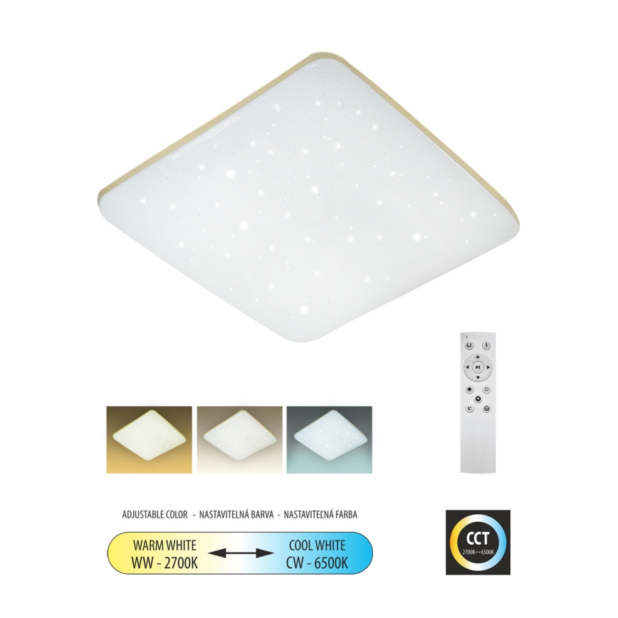 LED Stmívatelné stropní svítidlo MANA LED/36W/230V 2700-6500K 43x43 cm + dálkové ovládání