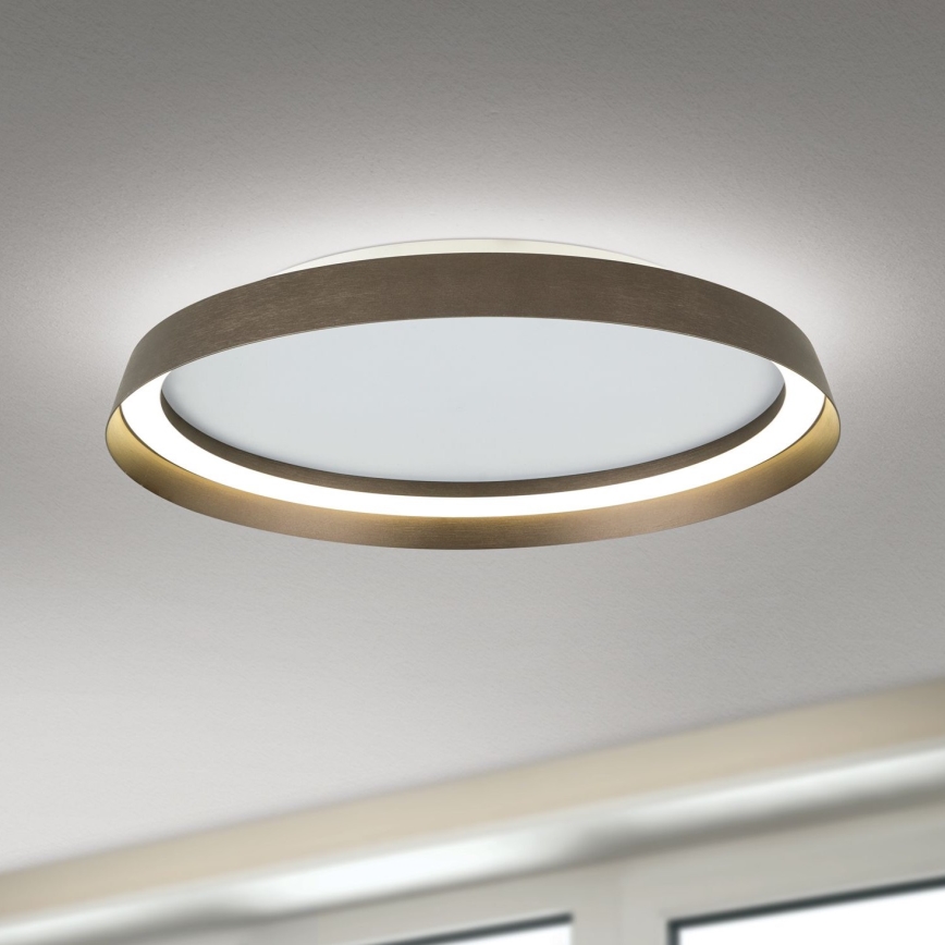 LED Stmívatelné stropní svítidlo MANTA LED/38W/230V 2700/3000/4000K pr. 45 cm hnědá