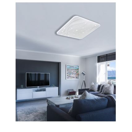 LED Stmívatelné stropní svítidlo NERIS LED/60W/230V 2700-6500K 53x53 cm + dálkové ovládání