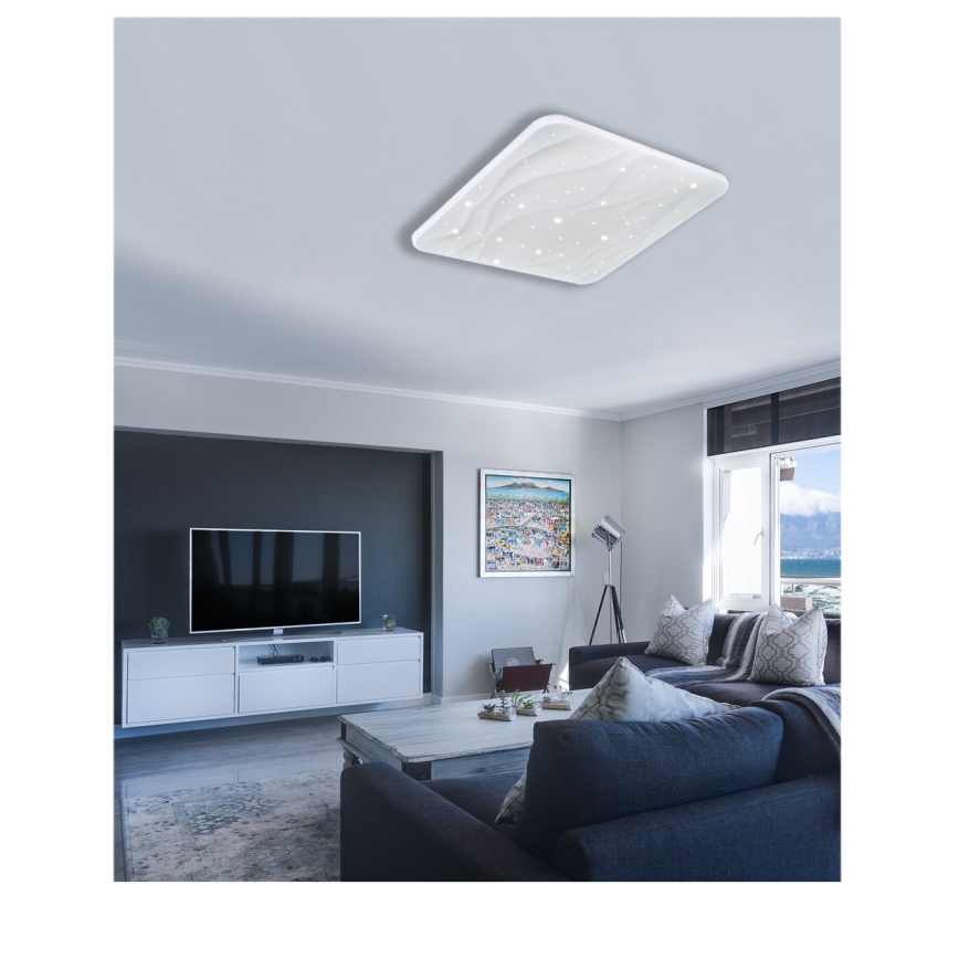 LED Stmívatelné stropní svítidlo NERIS LED/60W/230V 2700-6500K 53x53 cm + dálkové ovládání