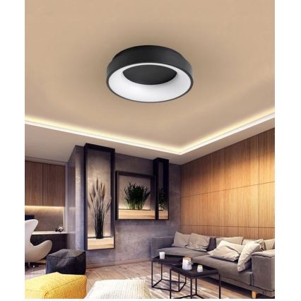 LED Stmívatelné stropní svítidlo NOVA LED/54W/230V 3000-6500K černá + dálkové ovládání