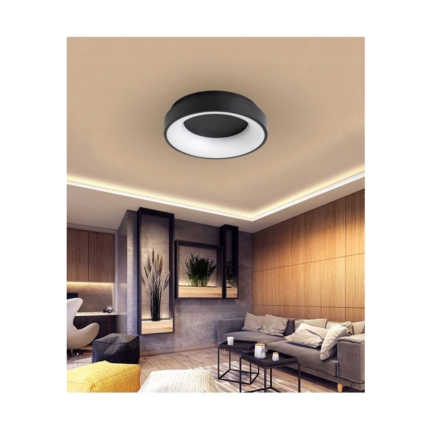LED Stmívatelné stropní svítidlo NOVA LED/54W/230V 3000-6500K černá + dálkové ovládání
