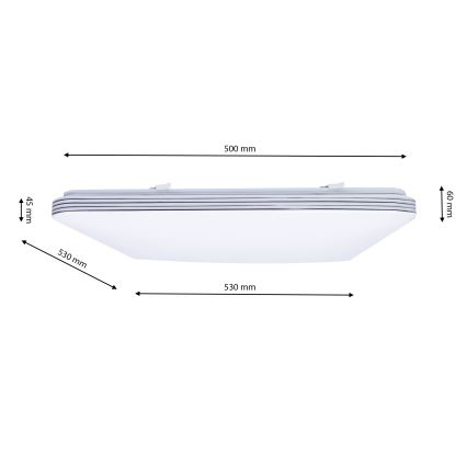 LED Stmívatelné stropní svítidlo PALERMO LED/72W/230V + dálkové ovládání